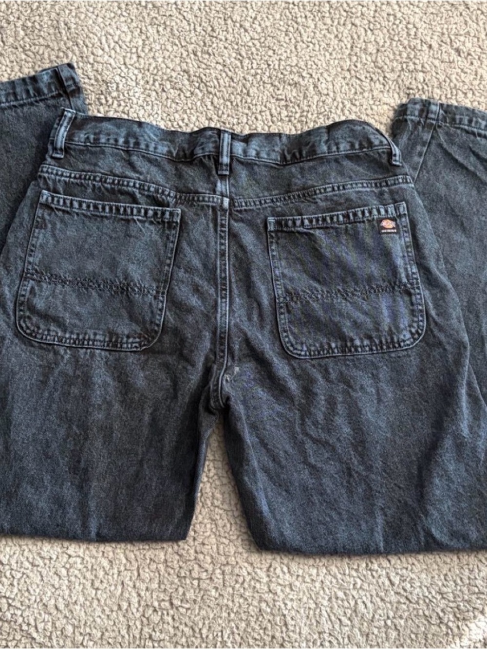 Dickies Men's Washed Black Straight Jeans
